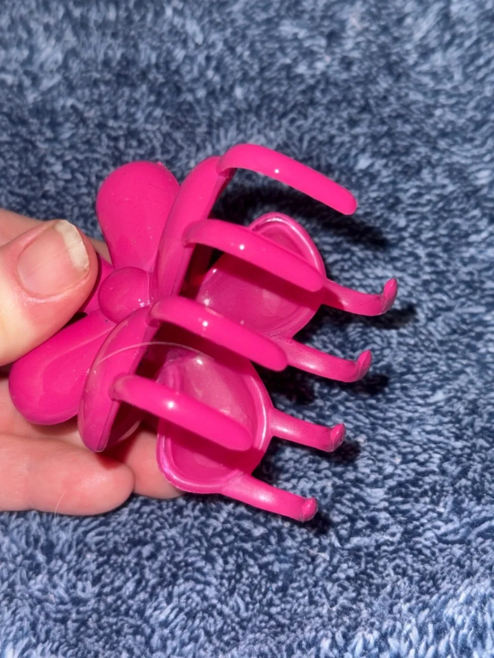 Pink Flower Hair Claw Clip - Bright Pink NWT